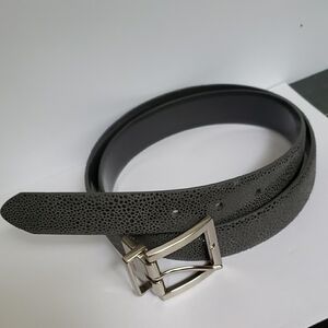Calvin Klein Gray Textured Belt with Silver Buckle